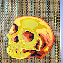 Load image into Gallery viewer, Gold Skull Paper Weave Art