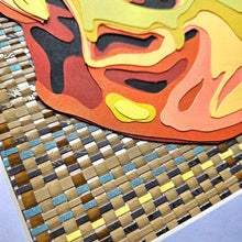 Load image into Gallery viewer, Gold Skull Paper Weave Art