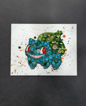 Load image into Gallery viewer, Bulbasaur 11"x14" Button and Bead art
