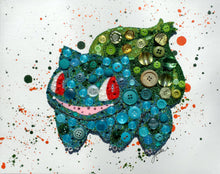 Load image into Gallery viewer, Bulbasaur 11"x14" Button and Bead art