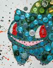 Load image into Gallery viewer, Bulbasaur 11"x14" Button and Bead art