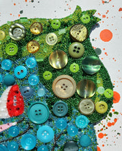 Load image into Gallery viewer, Bulbasaur 11"x14" Button and Bead art