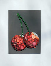 Load image into Gallery viewer, Ludo Cherries 9"x12" Button and Bead Art