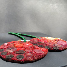 Load image into Gallery viewer, Ludo Cherries 9"x12" Button and Bead Art