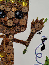 Load image into Gallery viewer, Baby Goot Button Art, Guardians of the Galaxy Art, Marvel Fan Gifts, Comic Book Art, MCU Art, Nerdy Decor, One-of-a-kind Gifts for him