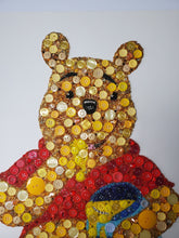 Load image into Gallery viewer, Winnie The Pooh Button Art, Bead Art, Disney Decor, Winnie the Pooh Nursery Art, Disney Lover Gifts, Kid's Room Decor, Nostalgic Cartoon Art