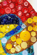 Load image into Gallery viewer, Winnie The Pooh Button Art, Bead Art, Disney Decor, Winnie the Pooh Nursery Art, Disney Lover Gifts, Kid's Room Decor, Nostalgic Cartoon Art