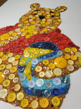 Load image into Gallery viewer, Winnie The Pooh Button Art, Bead Art, Disney Decor, Winnie the Pooh Nursery Art, Disney Lover Gifts, Kid's Room Decor, Nostalgic Cartoon Art