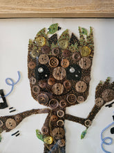 Load image into Gallery viewer, Baby Goot Button Art, Guardians of the Galaxy Art, Marvel Fan Gifts, Comic Book Art, MCU Art, Nerdy Decor, One-of-a-kind Gifts for him