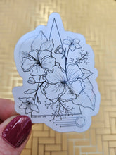 Load image into Gallery viewer, Geometric Floral Vinyl Sticker, Linework sticker, Original Art Sticker, Tattoo design sticker, Weatherproof sticker, Waterproof Sticker