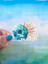 Load image into Gallery viewer, Til Death Do Us Art Vinyl Sticker, Art Sticker, Gift for Artist, Artist Gift, Artist Sticker, Emo Sticker, Goth Art, Sticker for laptop