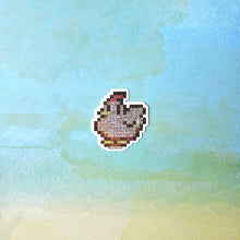 Load image into Gallery viewer, Stardew Valley Sticker, Stardew Valley Chicken Art, Chicken Sticker, Pixel Chicken, Waterproof Sticker, Stardew Valley Gift, Video Game Art
