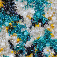 Load image into Gallery viewer, "Teal Sky" Abstract Bead Art Original
