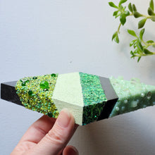 Load image into Gallery viewer, Green Stripe Bead Art Original
