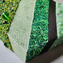 Load image into Gallery viewer, Green Stripe Bead Art Original
