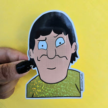 Load image into Gallery viewer, Cartoon character sticker with a hand holding a marker on a yellow background
