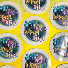 Load image into Gallery viewer, Sticker with 'Same Panic Different Disco' text on a yellow background
