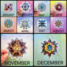 Load image into Gallery viewer, Birth Month Stone &amp; Flower Sticker
