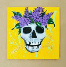 Load image into Gallery viewer, &quot;Lilah&quot; Acrylic Skull Painting on Canvas
