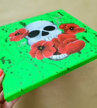 Load image into Gallery viewer, &quot;Poppy&quot; Acrylic Skull Painting on Canvas
