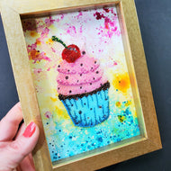 Cherry Chocolate Cupcake Bead Art