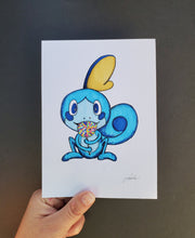Load image into Gallery viewer, Pokémon Snack Pack Drawings, Pokémon Art, Nerdy Art, Food Art, Pokémon Gift, Original artwork, Kid&#39;s Room Decor, Anime Art, Pokémon Fan Art
