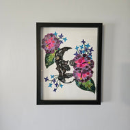 Hibiscus and Skull Bead Art