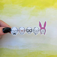 Bob's Burgers Family Vinyl Sticker, Belcher Skulls, Bob's Burgers Sticker, Belcher Family, Bob Belcher sticker, Bob's Burgers Gift idea