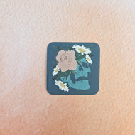 Floral Skull Vinyl Sticker, Original Art Sticker, Emo Sticker, Durable Punk Vinyl Sticker