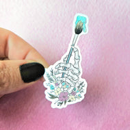 Skeleton Paint Brush Sticker