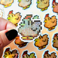 Stardew Valley Sticker, Stardew Valley Chicken Art, Chicken Sticker, Pixel Chicken, Waterproof Sticker, Stardew Valley Gift, Video Game Art